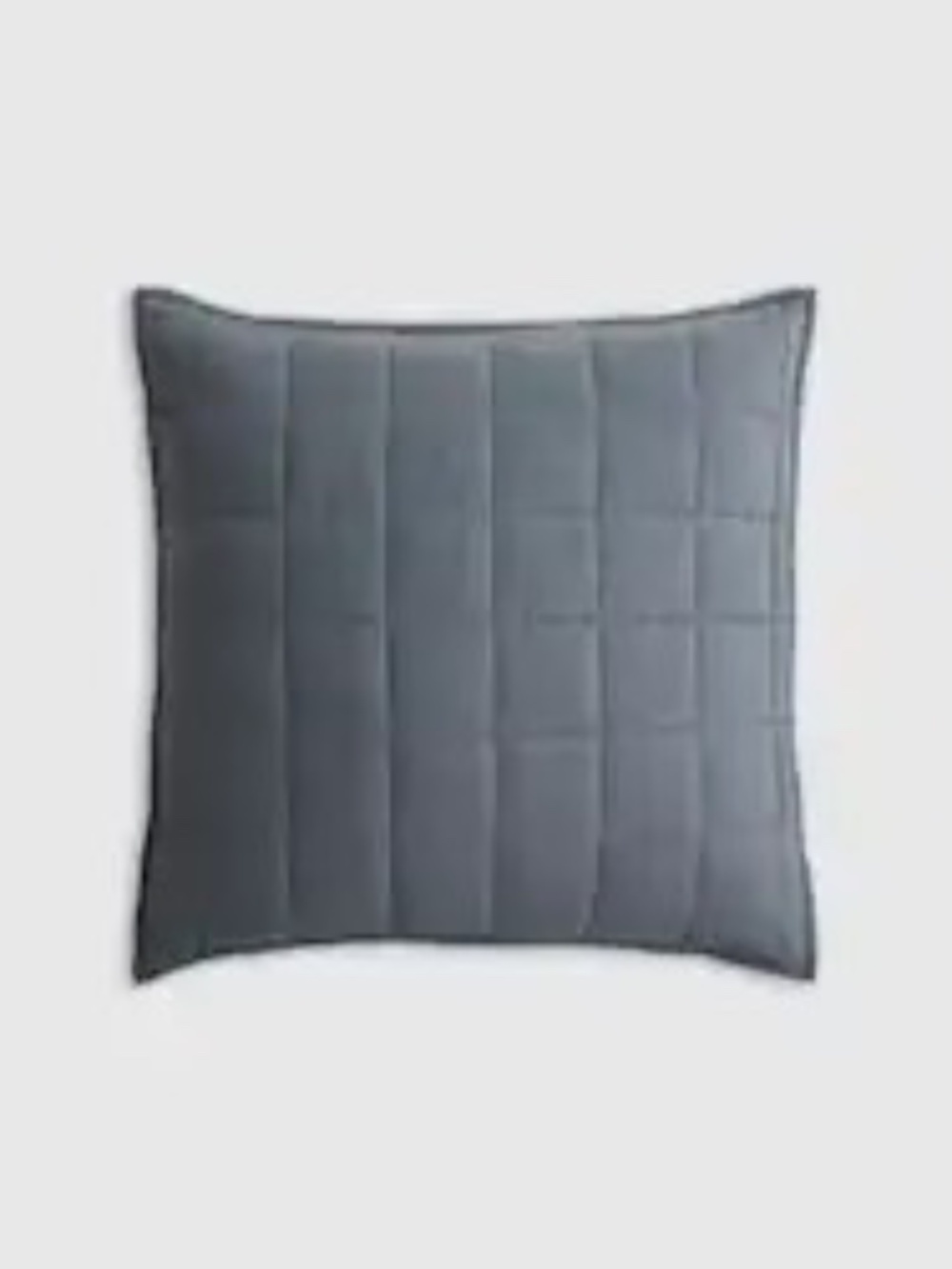 New Quince European Linen Box Quilted Euro Sham Blue Nightfall